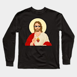 Jesus Funny Meme Glasses Long Sleeve T-Shirt